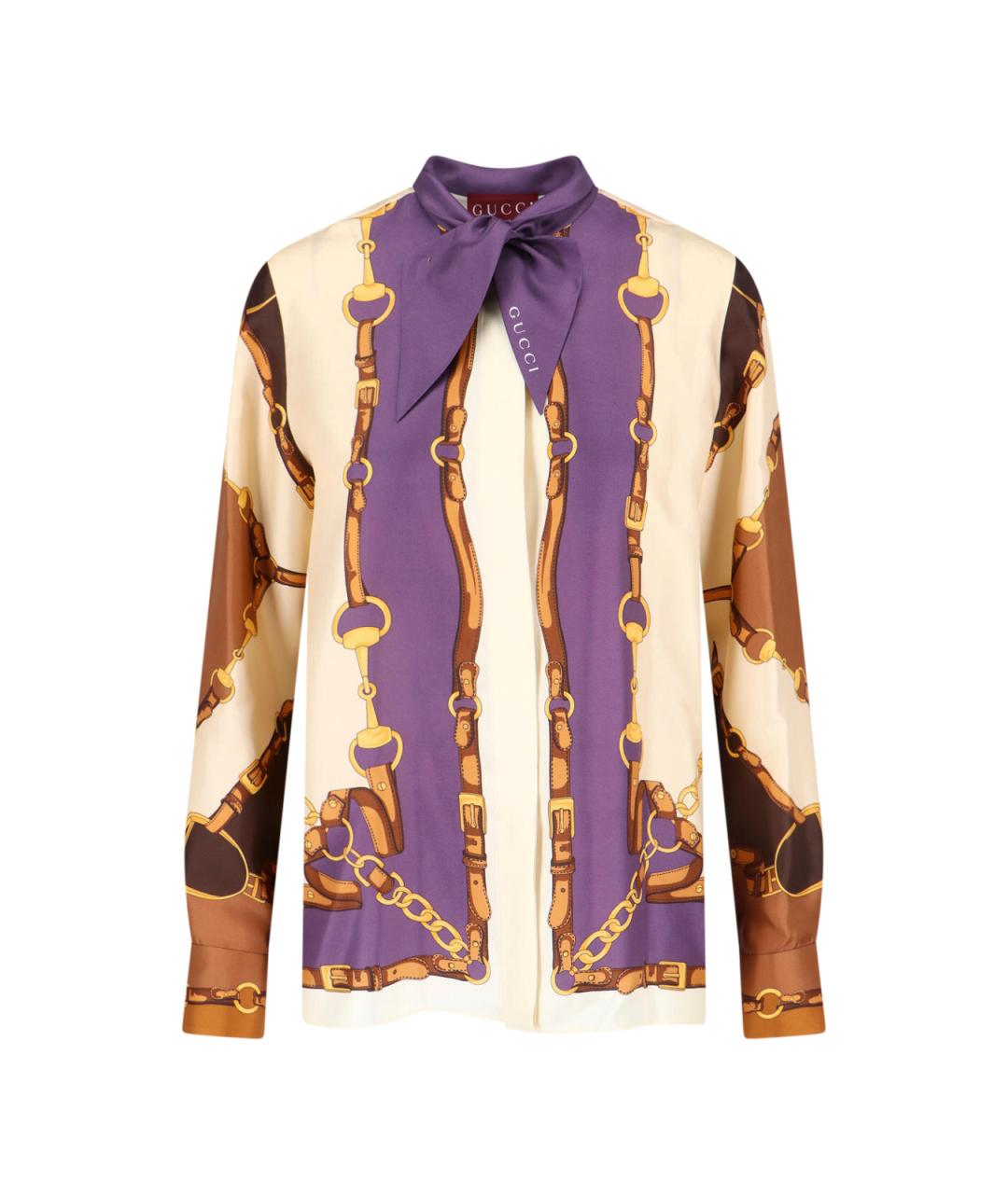 GUCCI Мульти шелковая рубашка, фото 1