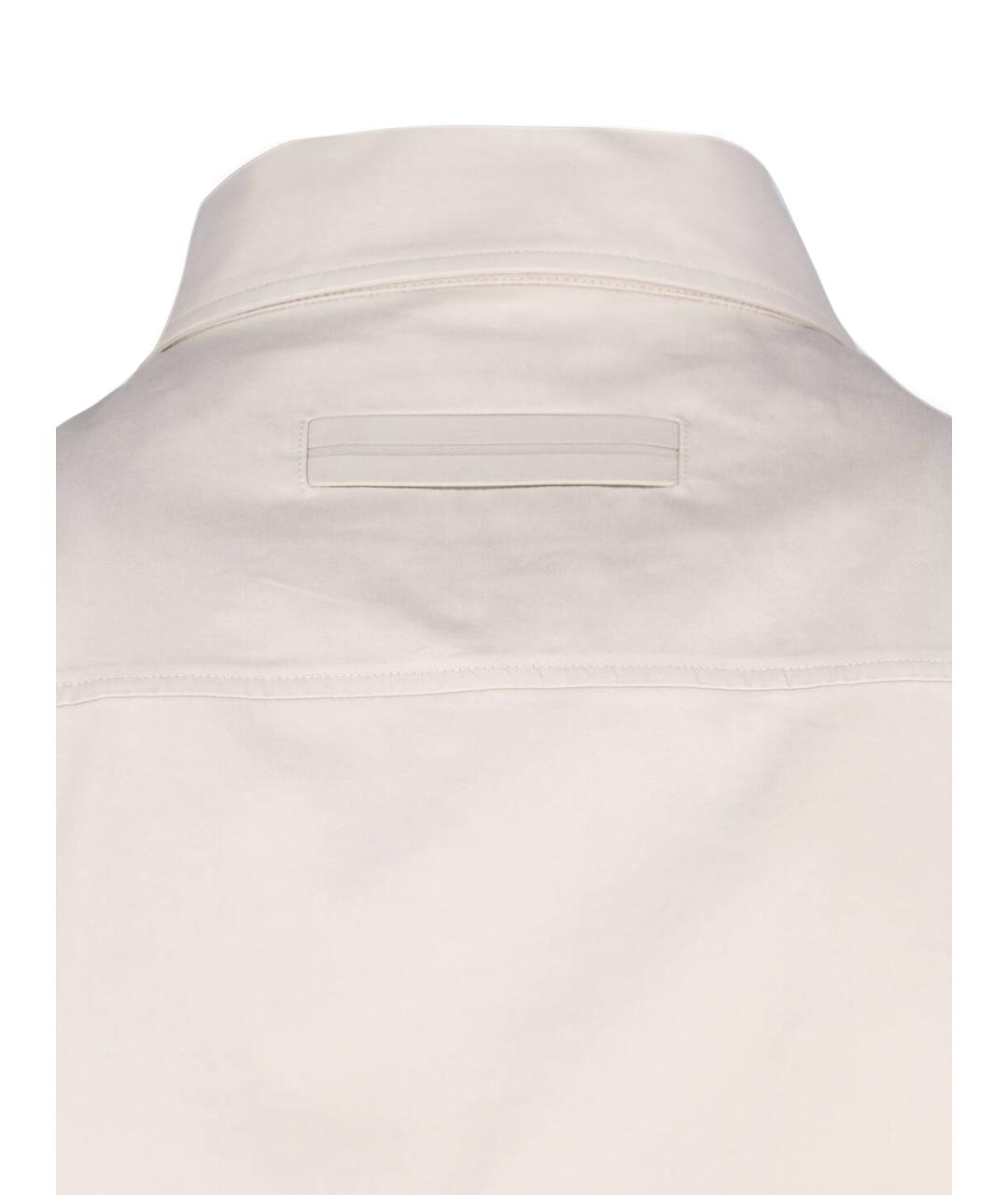 ZEGNA Белая хлопковая кэжуал рубашка, фото 3