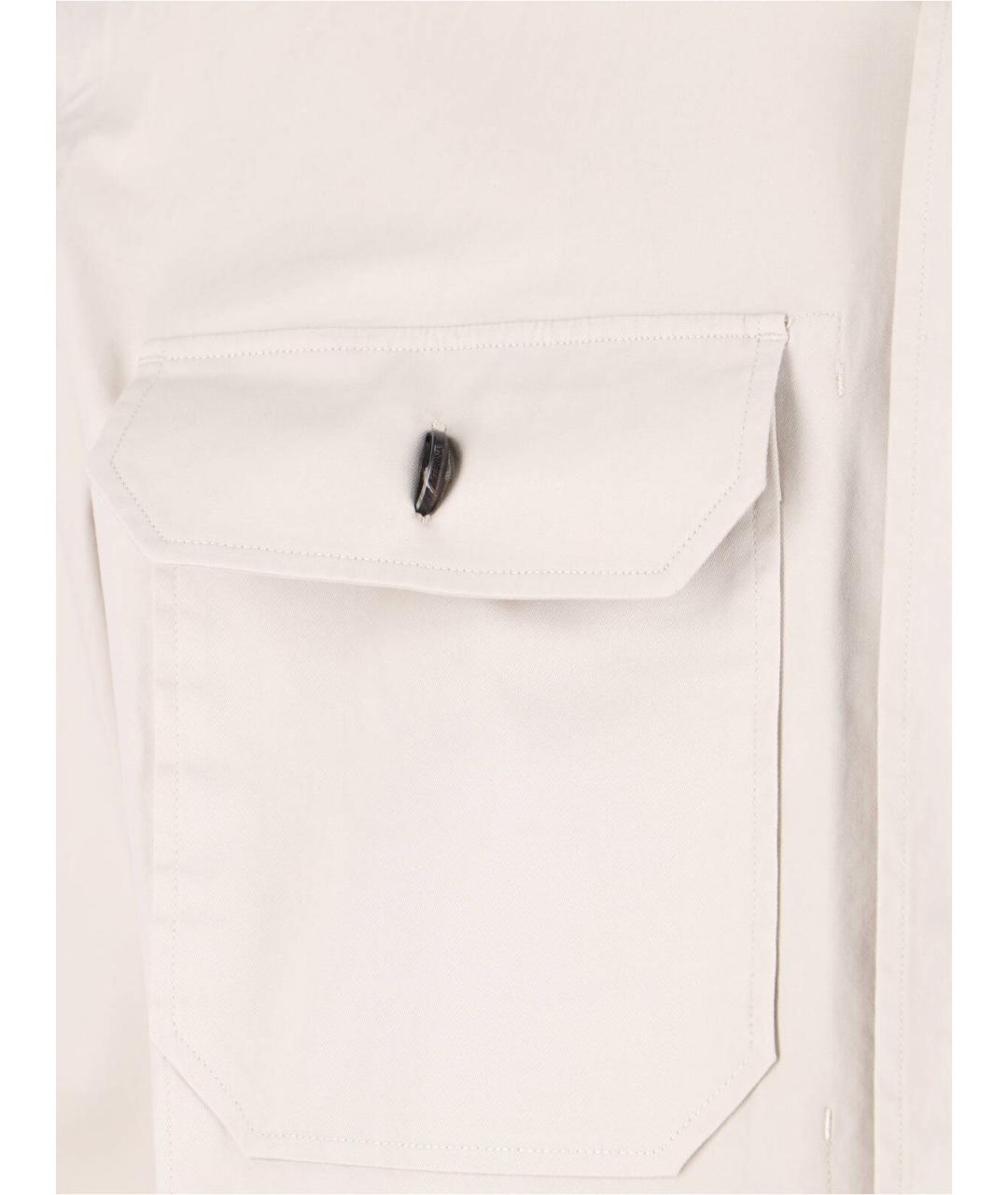 ZEGNA Белая хлопковая кэжуал рубашка, фото 4