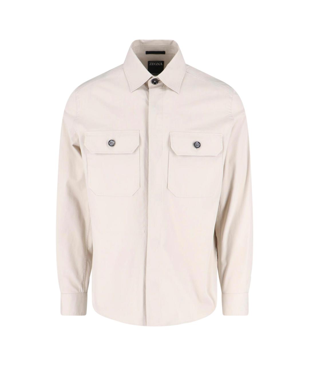 ZEGNA Белая хлопковая кэжуал рубашка, фото 1