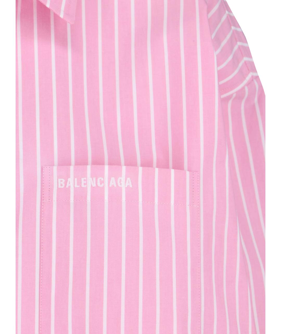 BALENCIAGA Розовая хлопковая рубашка, фото 4