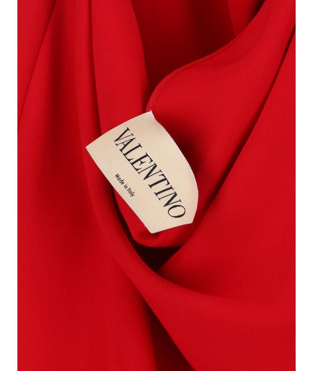 VALENTINO Красное шелковое коктейльное платье, фото 4