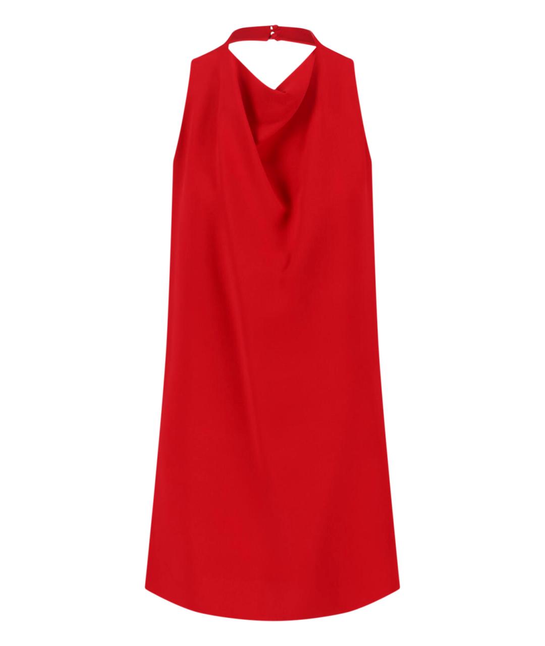 VALENTINO Красное шелковое коктейльное платье, фото 1