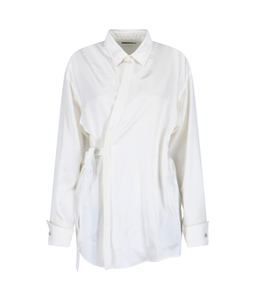 BALENCIAGA Белая шелковая рубашка, фото 1