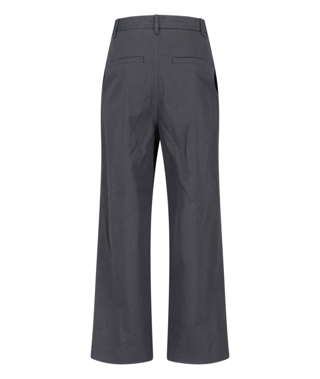 LOW CLASSIC Серые хлопковые прямые брюки, фото 2