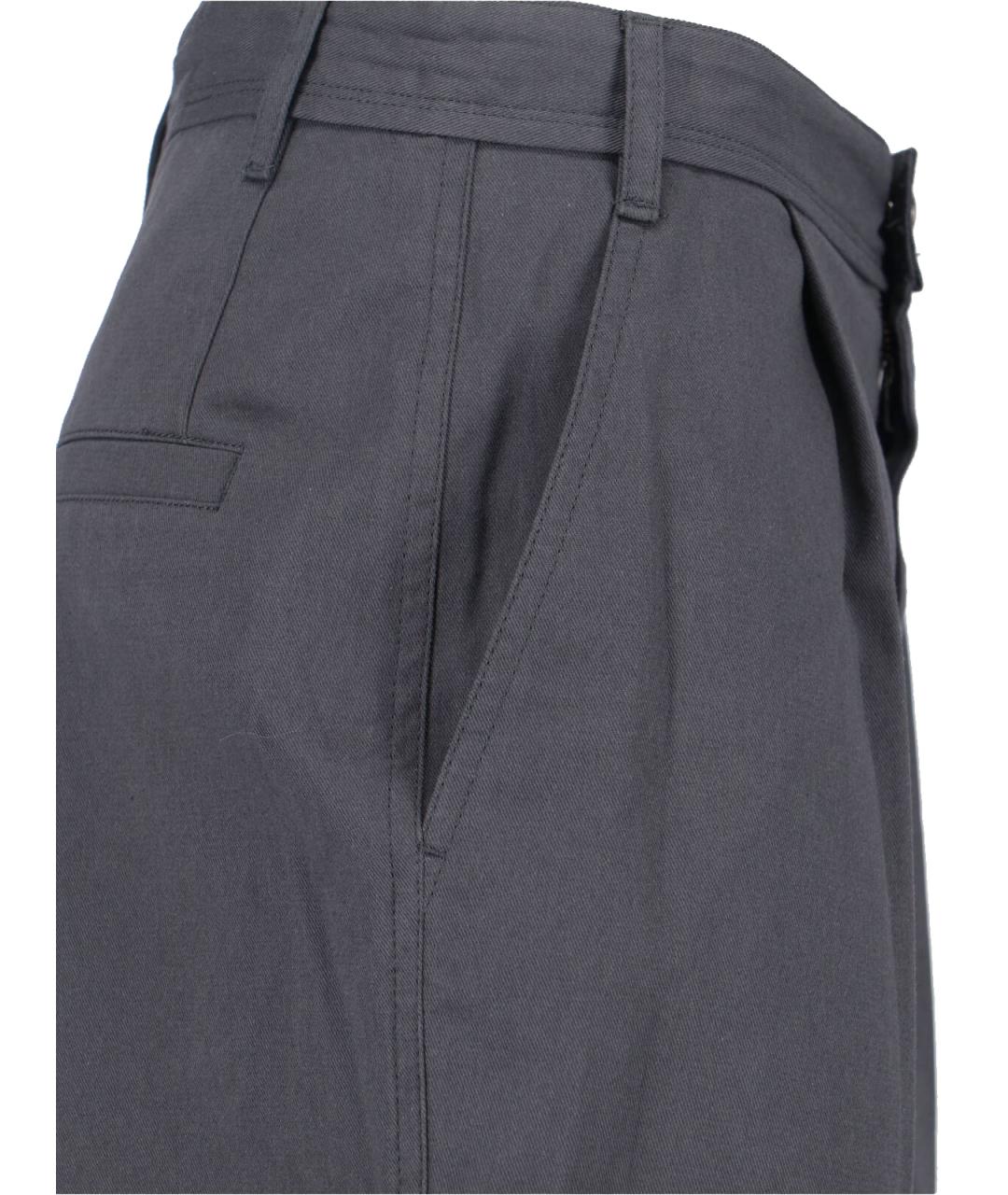 LOW CLASSIC Серые хлопковые прямые брюки, фото 4