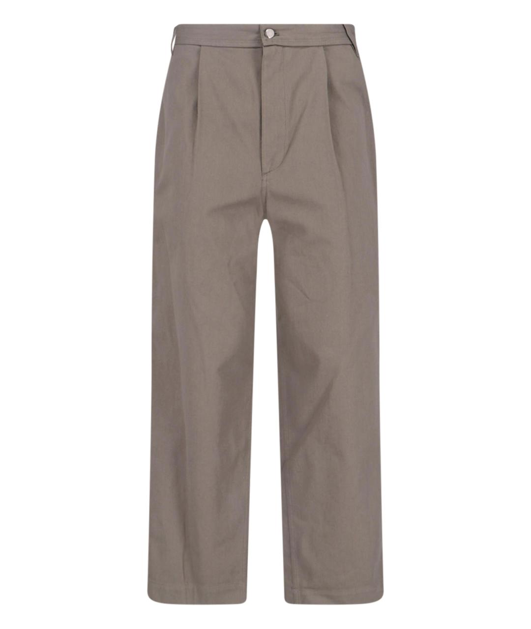LOW CLASSIC Бежевые хлопковые прямые брюки, фото 1