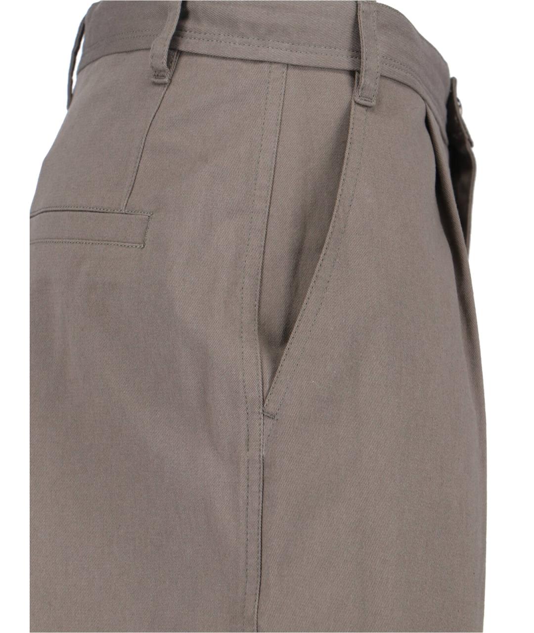 LOW CLASSIC Бежевые хлопковые прямые брюки, фото 4