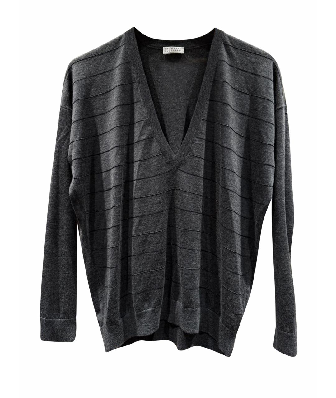 BRUNELLO CUCINELLI Антрацитовый кашемировый кардиган, фото 1