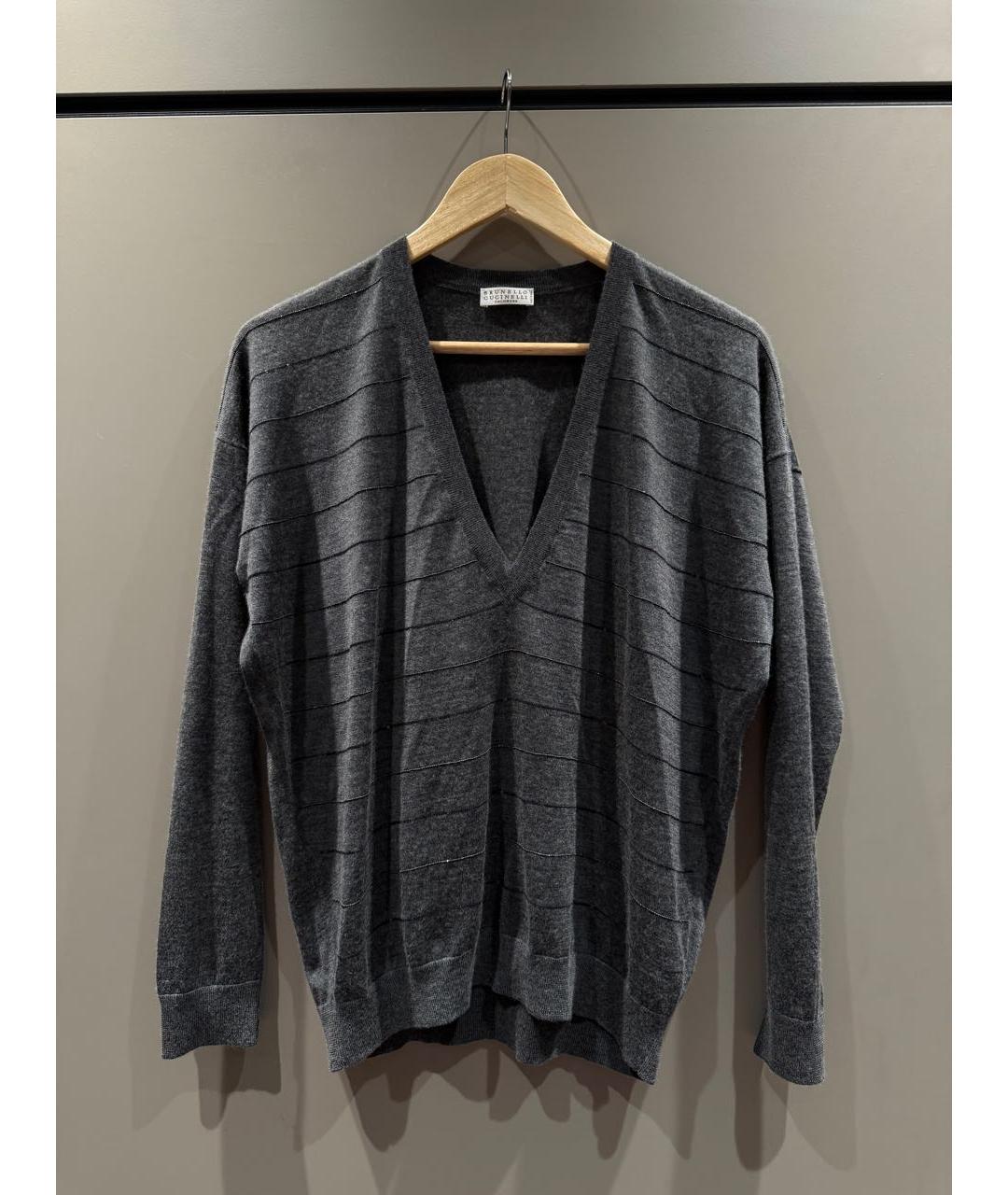 BRUNELLO CUCINELLI Антрацитовый кашемировый кардиган, фото 8