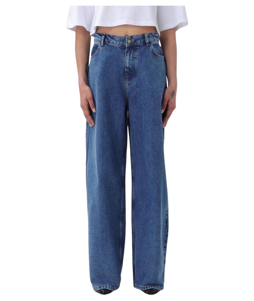 PHILOSOPHY DI LORENZO SERAFINI Синие хлопковые прямые джинсы, фото 1