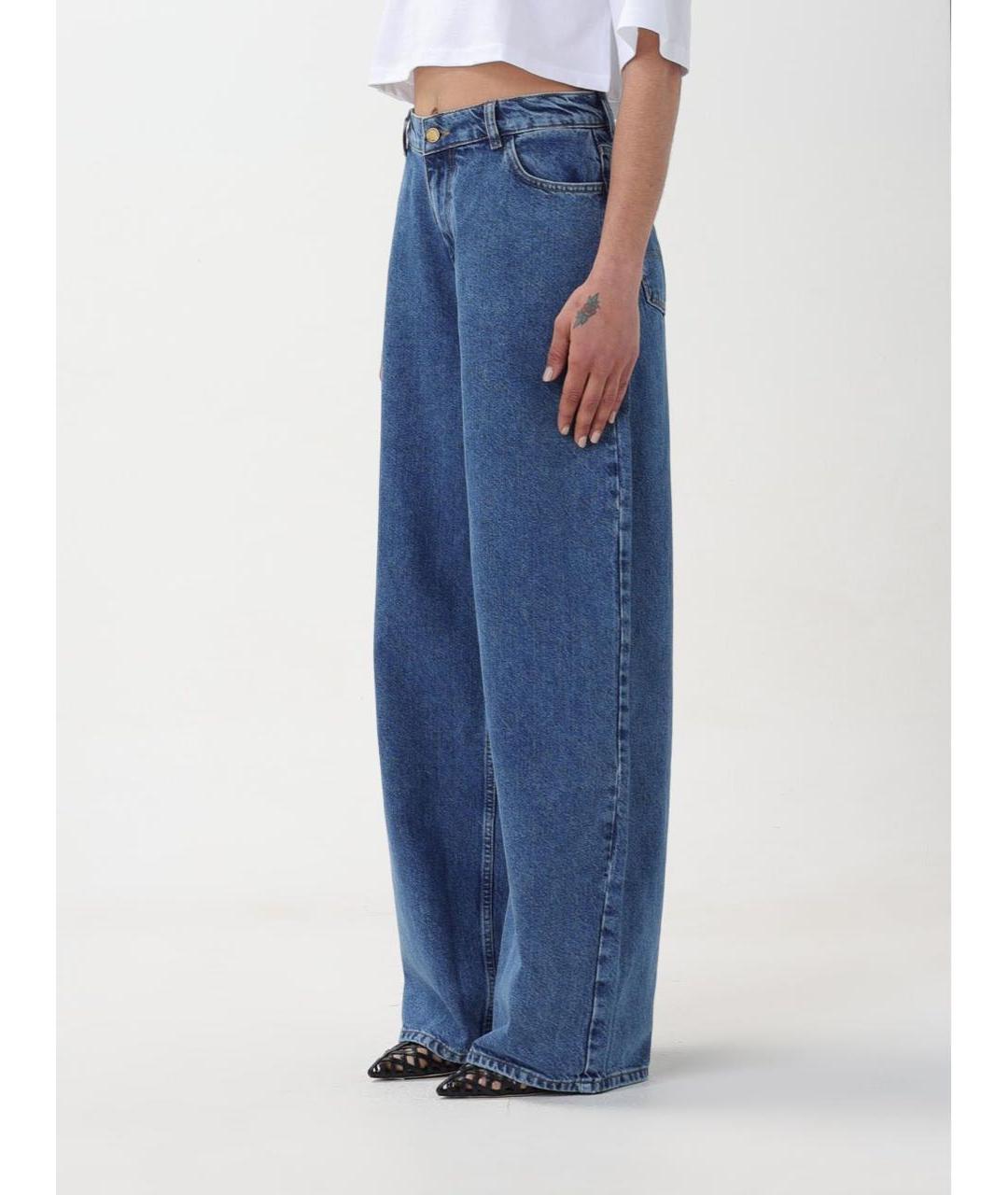 PHILOSOPHY DI LORENZO SERAFINI Синие хлопковые прямые джинсы, фото 4