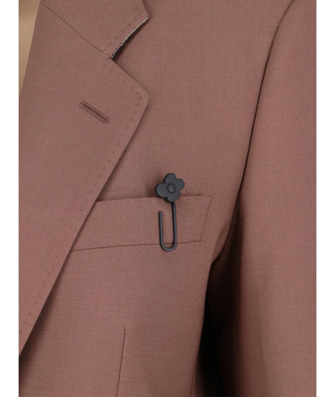 LARDINI Коричневый шерстяной жакет/пиджак, фото 3