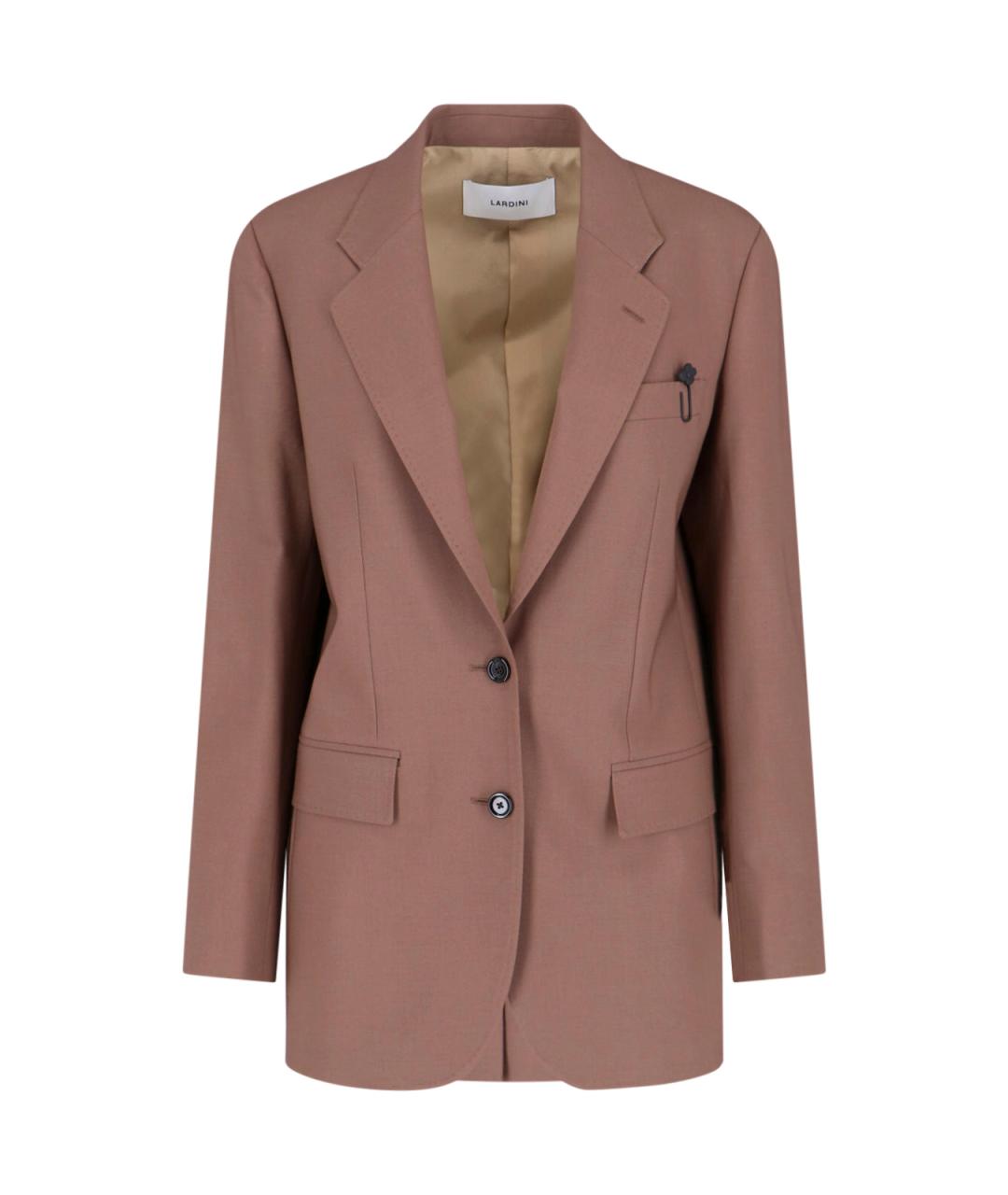 LARDINI Коричневый шерстяной жакет/пиджак, фото 1