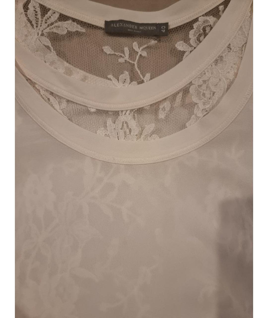 MCQ ALEXANDER MCQUEEN Белая шелковая блузы, фото 4