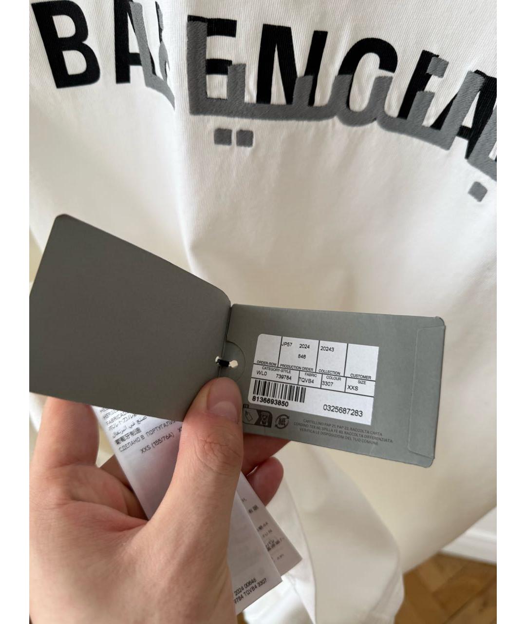 BALENCIAGA Белая футболка, фото 6