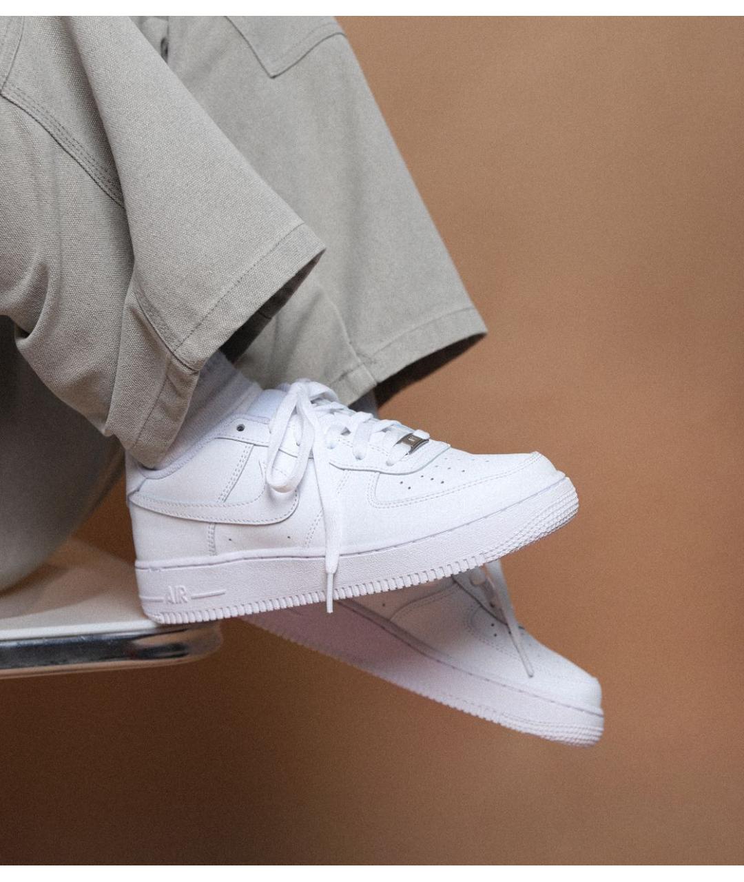 NIKE Белые кожаные низкие кроссовки / кеды, фото 6