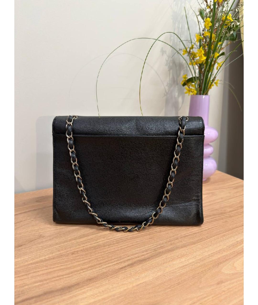 CHANEL Черная кожаная сумка через плечо, фото 4