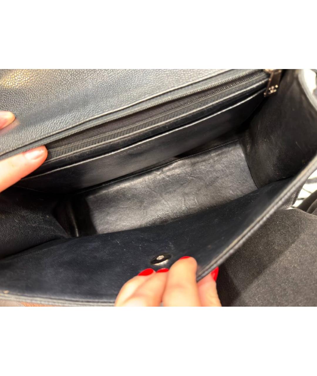 CHANEL Черная кожаная сумка через плечо, фото 8