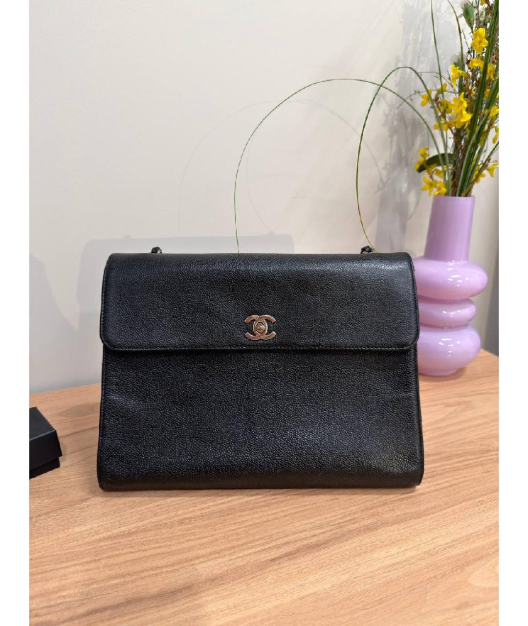 CHANEL Черная кожаная сумка через плечо, фото 10