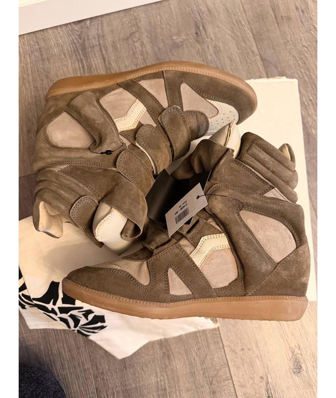 ISABEL MARANT Хаки замшевые ботинки, фото 9