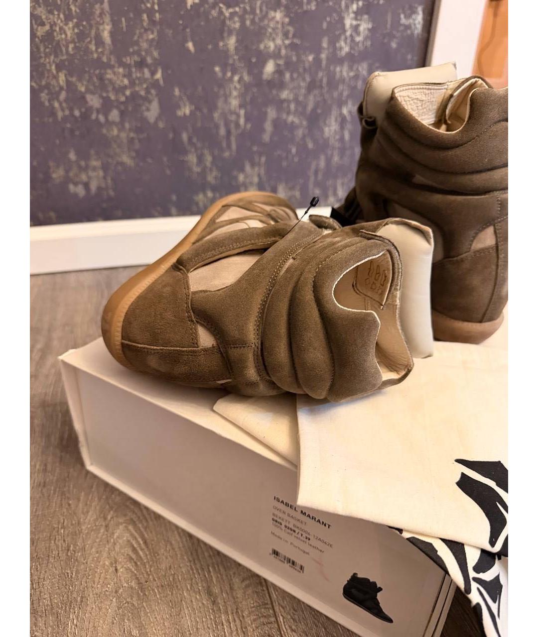 ISABEL MARANT Хаки замшевые ботинки, фото 8