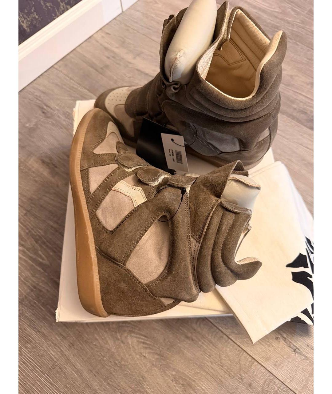 ISABEL MARANT Хаки замшевые ботинки, фото 7