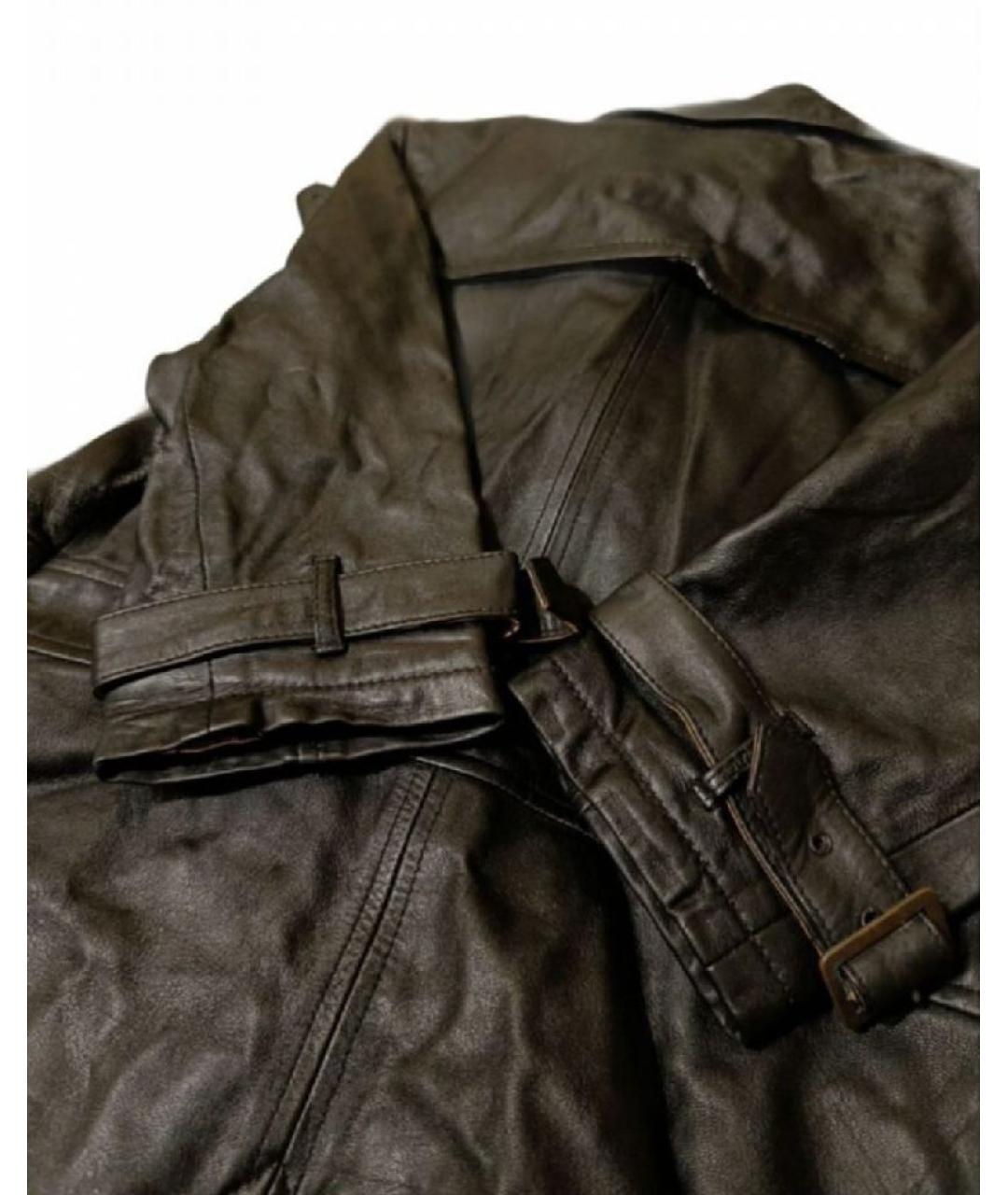 Y-3 Черный кожаный тренч/плащ, фото 4