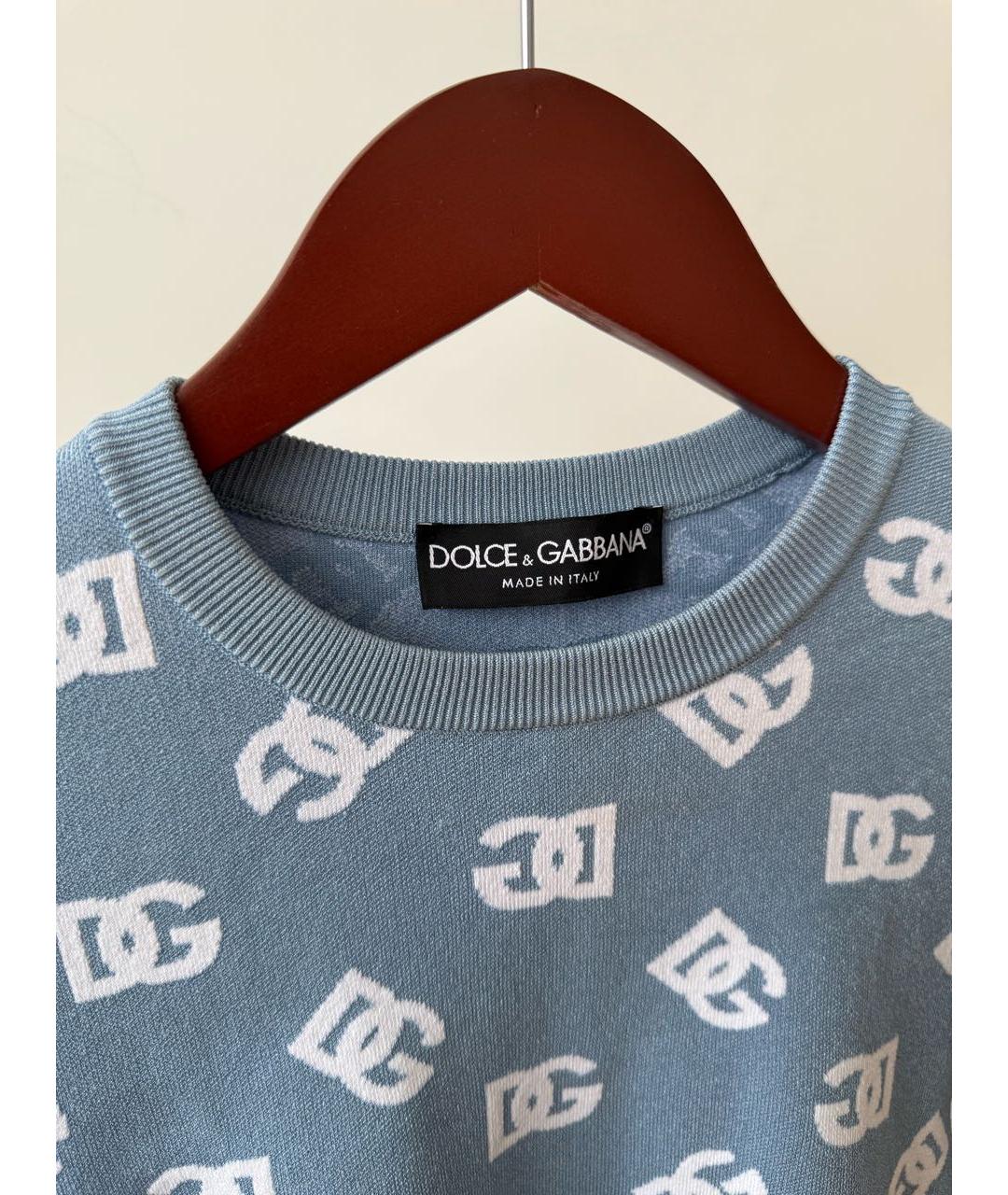 DOLCE&GABBANA Голубой вискозный джемпер / свитер, фото 5