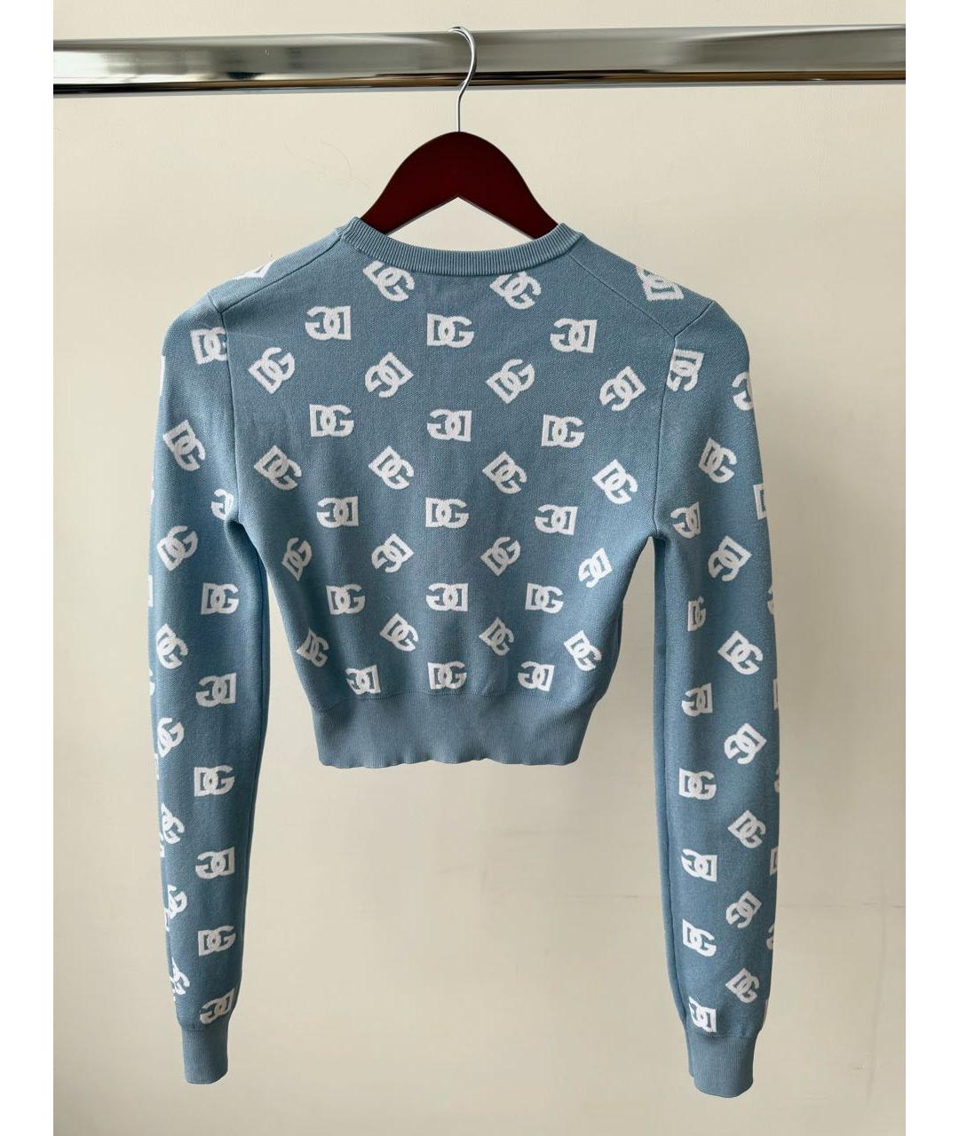 DOLCE&GABBANA Голубой вискозный джемпер / свитер, фото 8