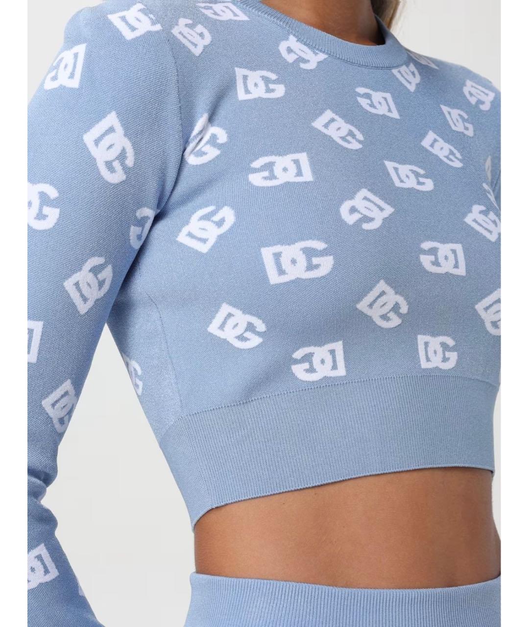DOLCE&GABBANA Голубой вискозный джемпер / свитер, фото 4