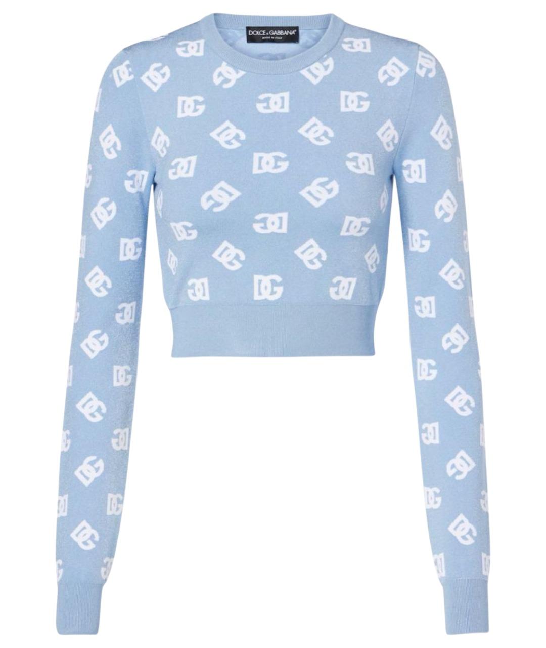 DOLCE&GABBANA Голубой вискозный джемпер / свитер, фото 1