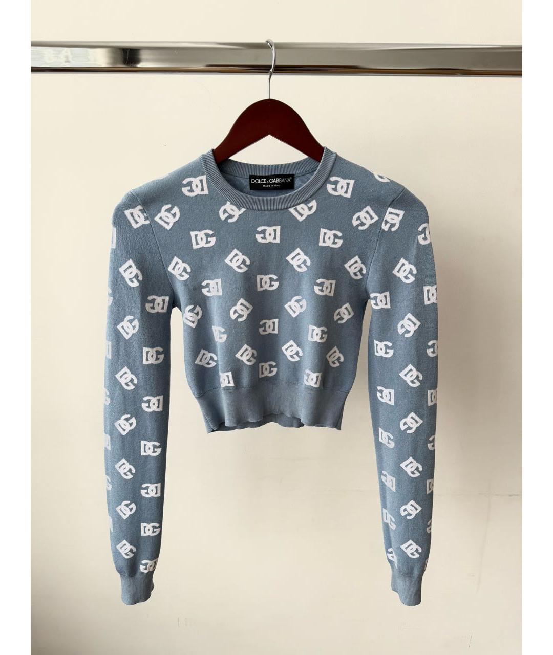 DOLCE&GABBANA Голубой вискозный джемпер / свитер, фото 2