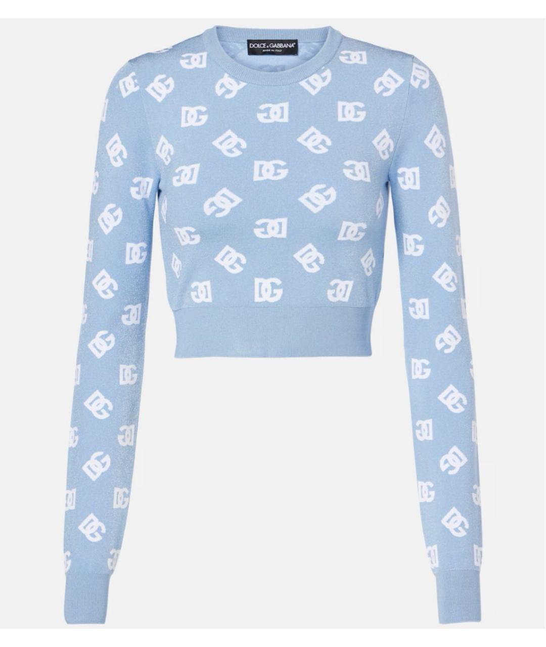 DOLCE&GABBANA Голубой вискозный джемпер / свитер, фото 9