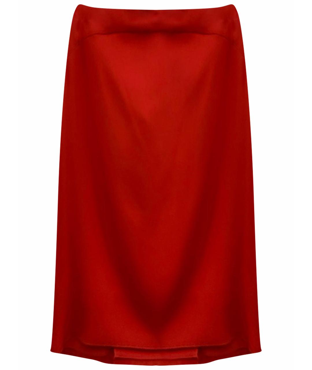 VALENTINO Красная ацетатная юбка миди, фото 1