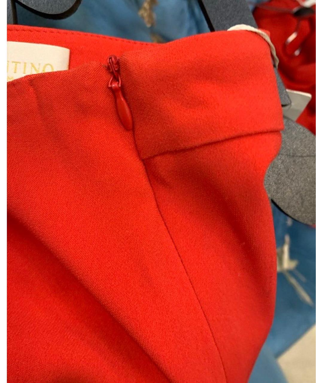 VALENTINO Красная ацетатная юбка миди, фото 3