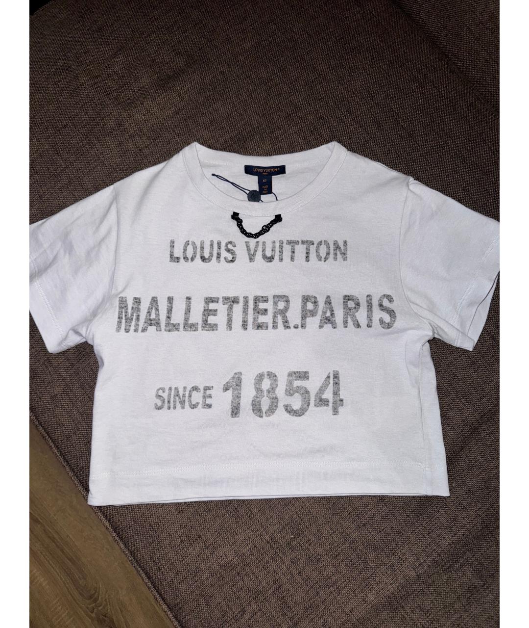 LOUIS VUITTON Белая хлопковая футболка, фото 3