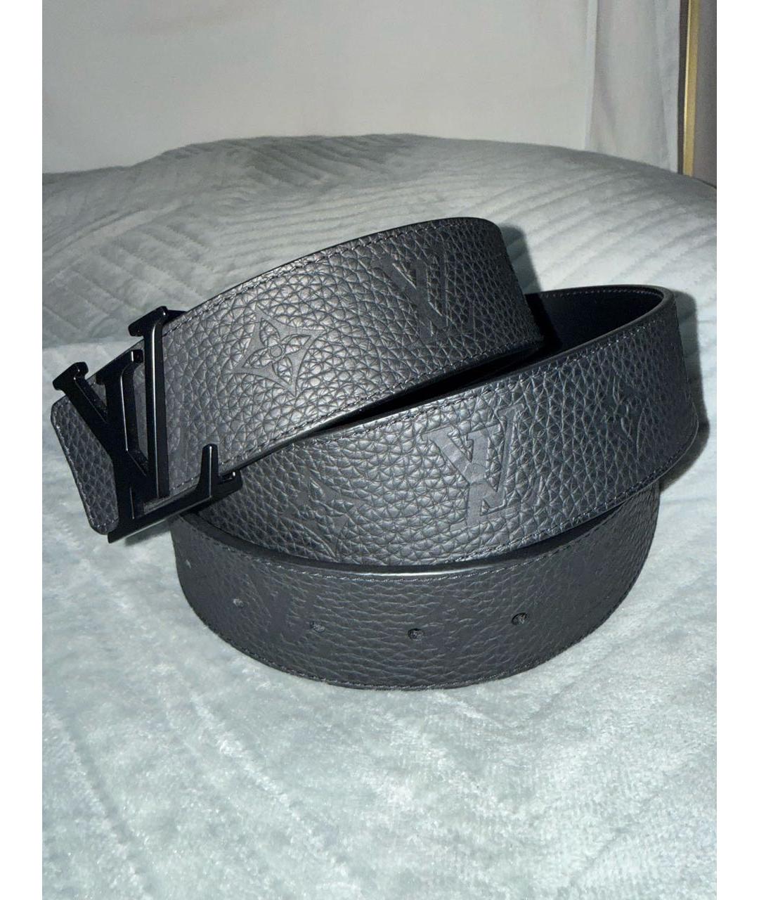 LOUIS VUITTON Черный кожаный ремень, фото 9
