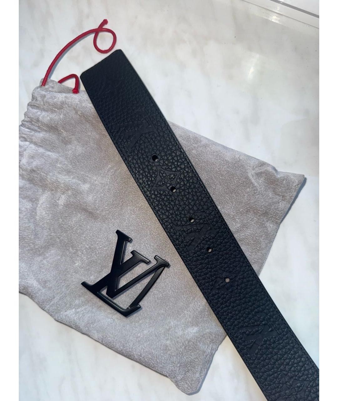 LOUIS VUITTON Черный кожаный ремень, фото 5