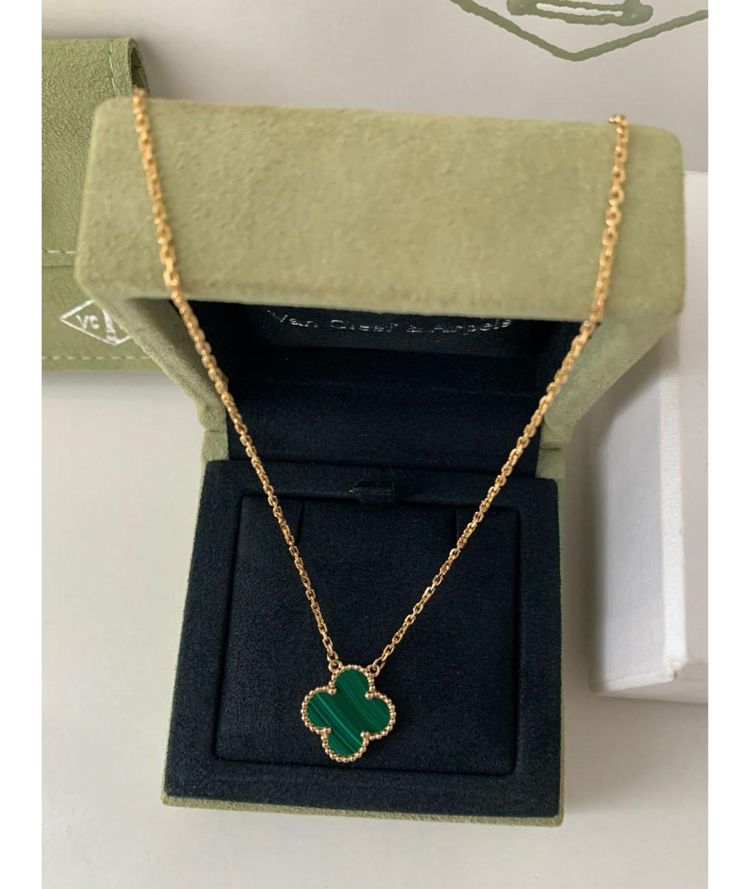 VAN CLEEF & ARPELS Зеленые колье из желтого золота, фото 6