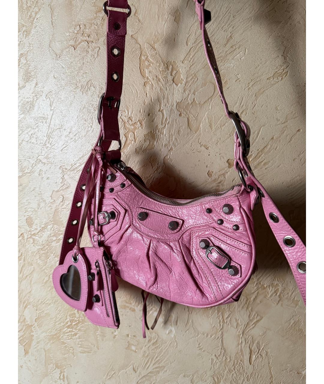 BALENCIAGA Розовая кожаная сумка с короткими ручками, фото 2