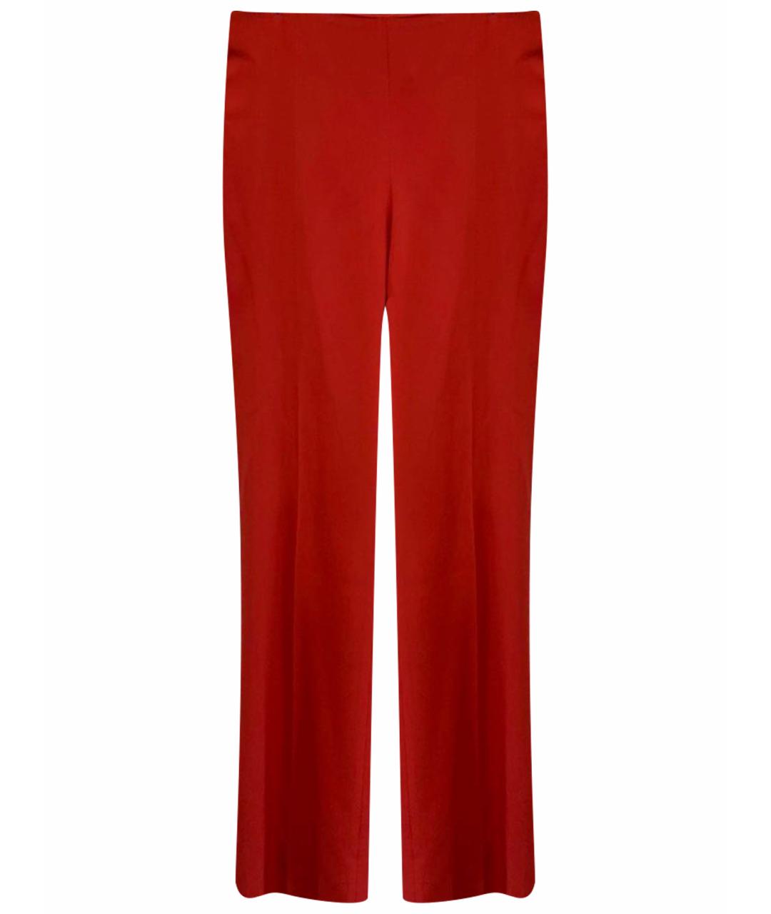 VALENTINO Красные вискозные прямые брюки, фото 1