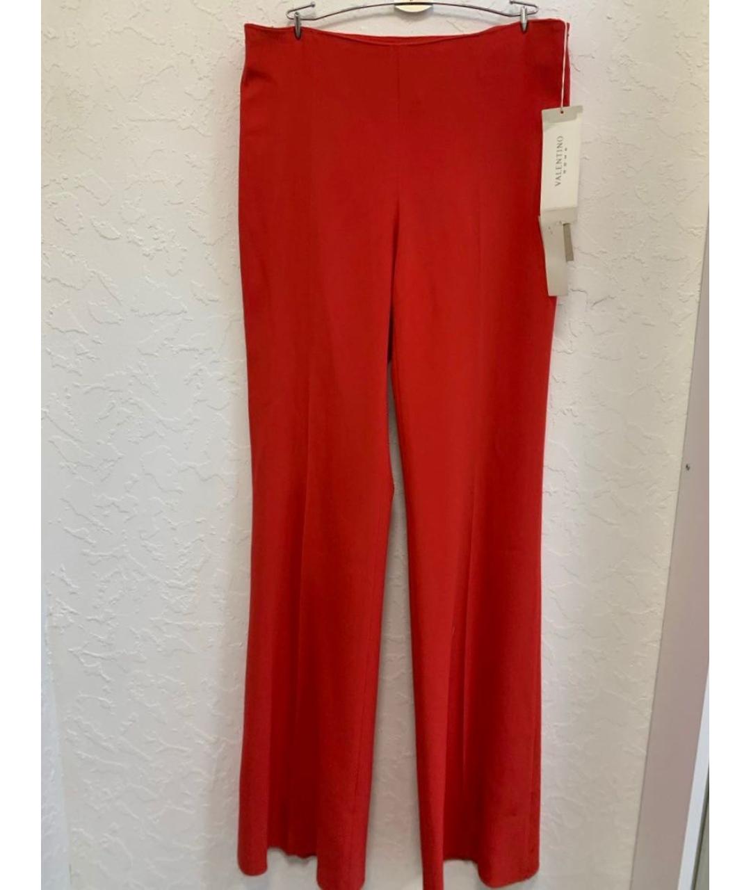 VALENTINO Красные вискозные прямые брюки, фото 5