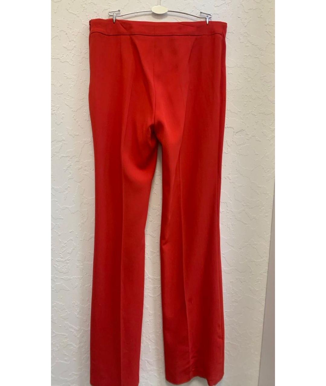 VALENTINO Красные вискозные прямые брюки, фото 2