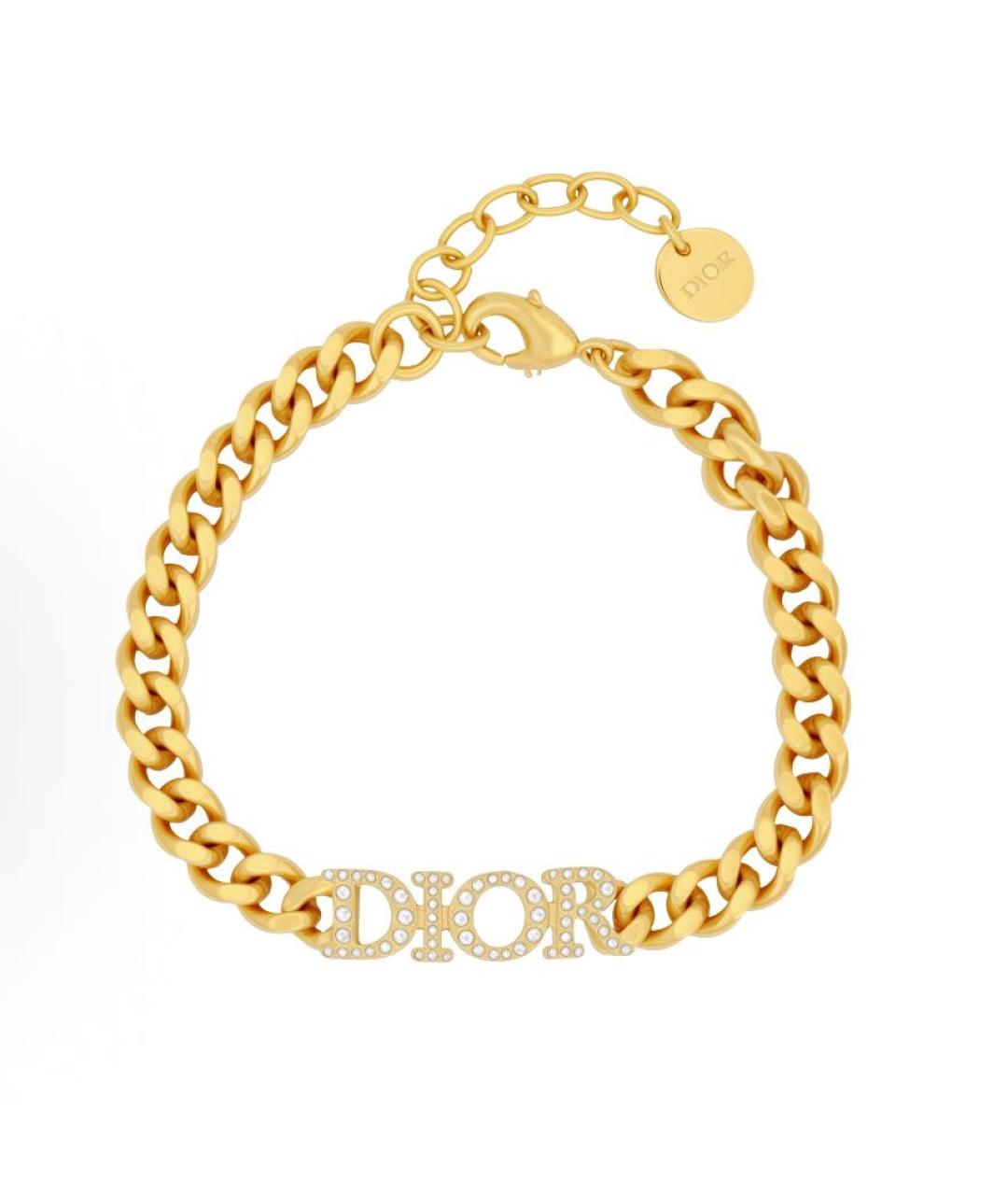 CHRISTIAN DIOR Золотой металлический браслет, фото 3