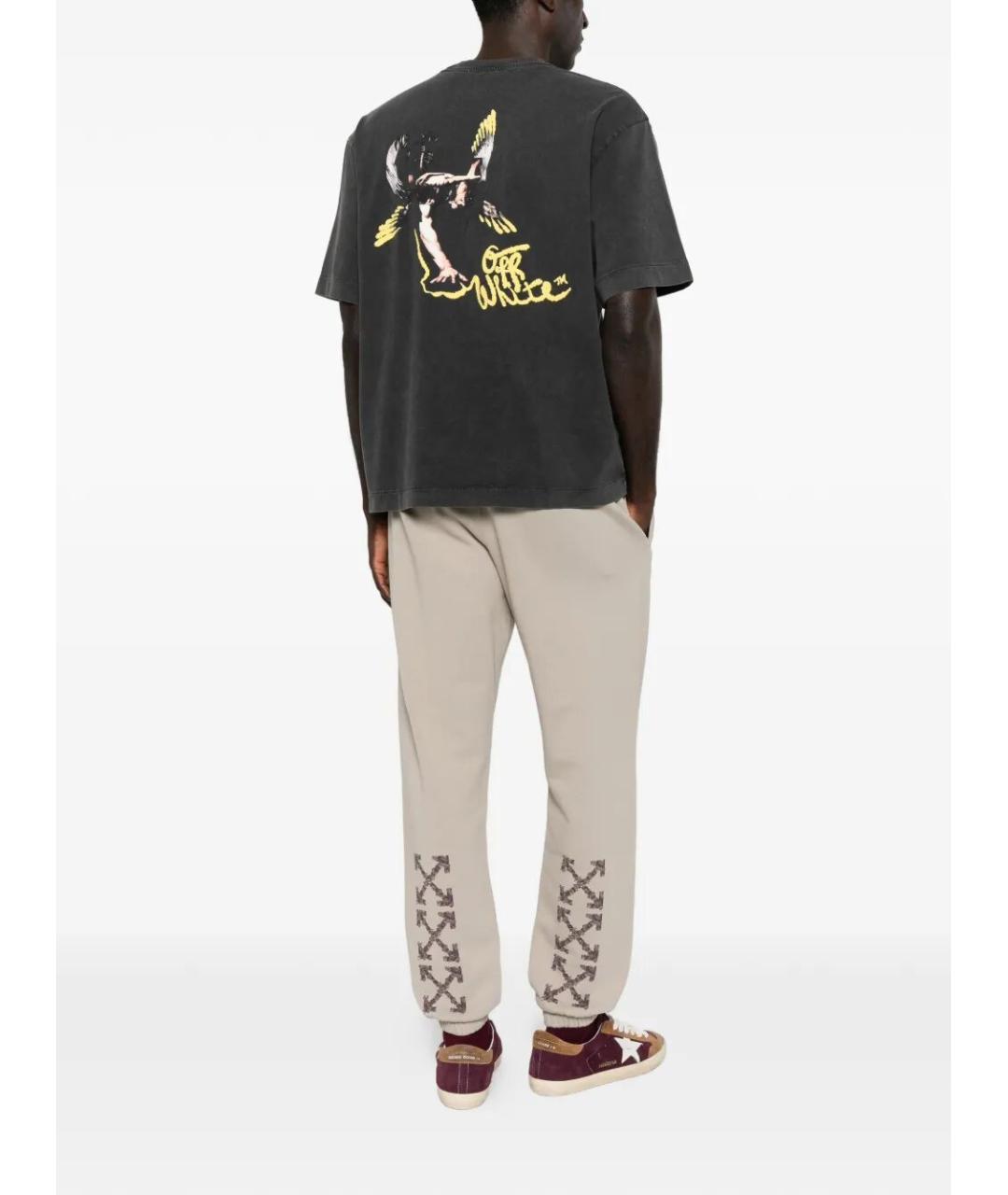 OFF-WHITE Бежевые хлопковые повседневные брюки, фото 2