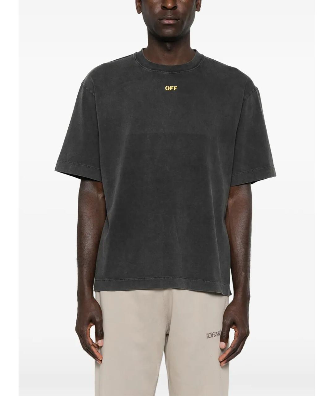 OFF-WHITE Черная хлопковая футболка, фото 5