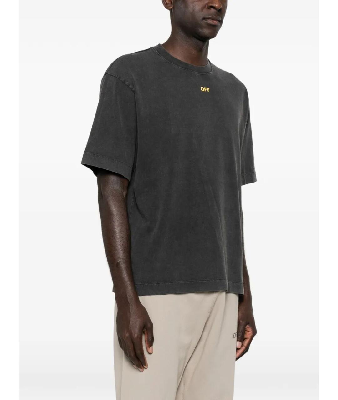 OFF-WHITE Черная хлопковая футболка, фото 4