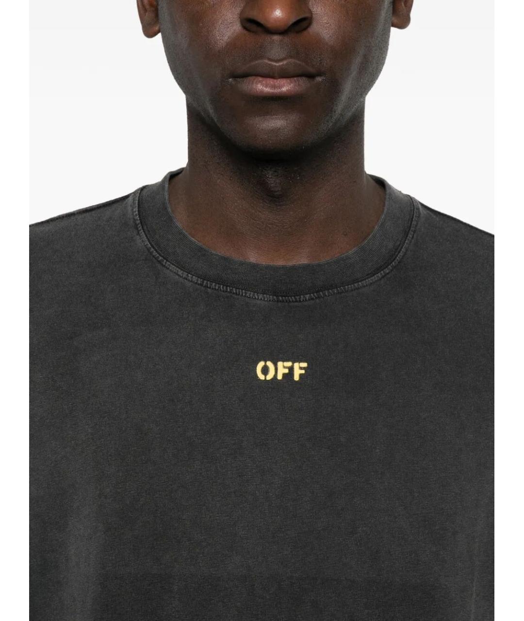 OFF-WHITE Черная хлопковая футболка, фото 3