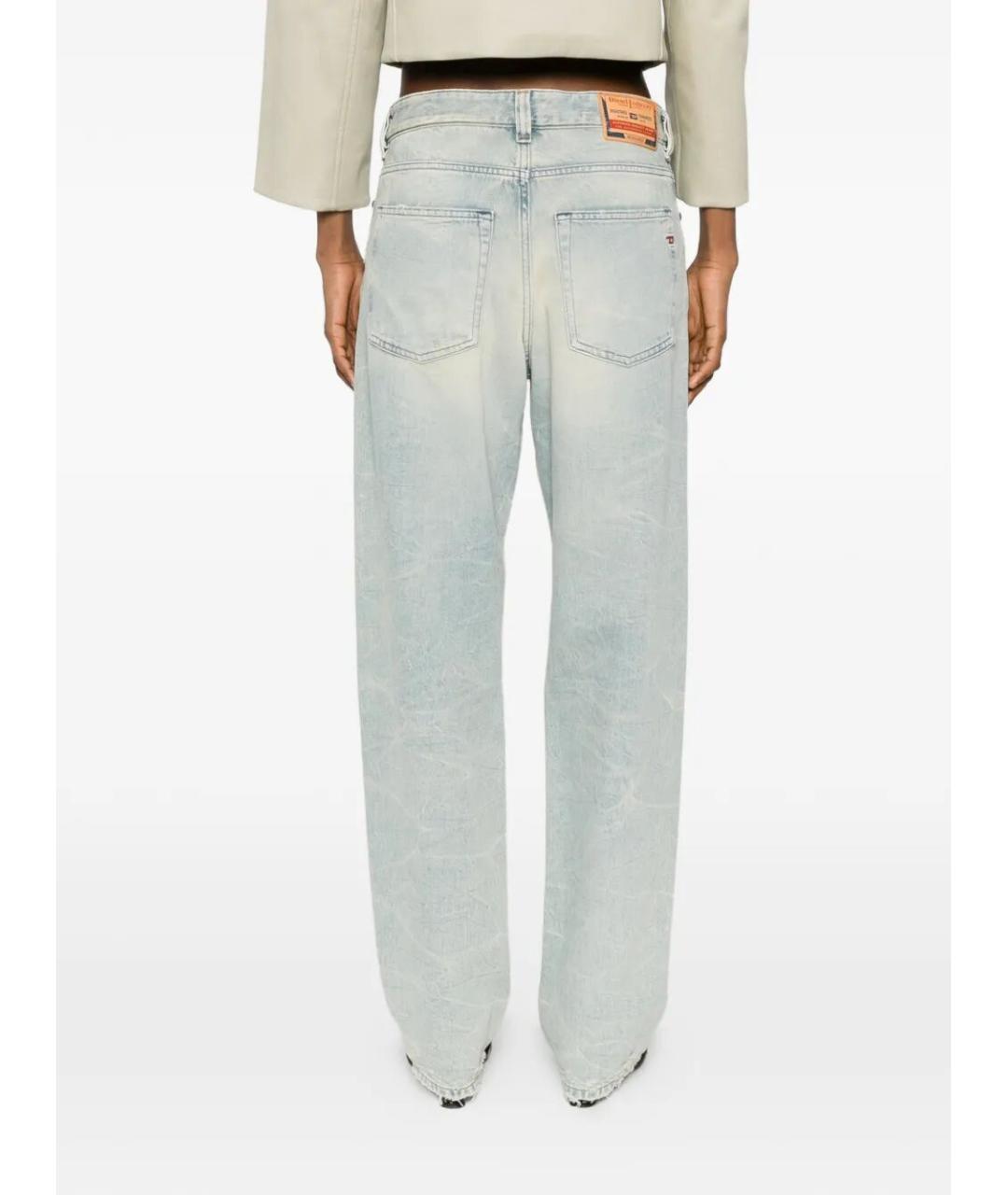 DIESEL Голубые хлопковые прямые джинсы, фото 5